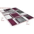 thumbnail image 4 of Boxes/Cubism/Squares Modern Abstract Contemporary Hand Carved Area Rug-Silver/Purple/Gray/Black, 4 of 7