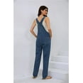 thumbnail image 3 of utcoco Women's Casual Slim Fit Solid Denim Bib Overalls, 3 of 4