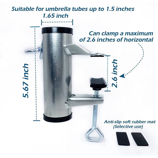 Abrazadera para sombrilla de cubierta, clip para soporte para sombrilla de balcón y Patio, soporte para sombrilla, montaje en mesa de picnic, gradas, barandilla