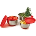 thumbnail image 5 of Norpro 3-Piece Stainless Steel Grip Bowls with Lids, Red, 5 of 5