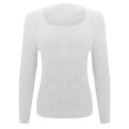 thumbnail image 6 of Tiqkatyck Spring Tops for Women 2024, Clearance Items, Ladies Casual Fashion Solid Color Charming Slim Fit U Neck Knit Base Top, Summer Tops for Women 2024 Trendy White, 6 of 7