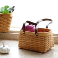 thumbnail image 3 of UDIYO Storage Basket Eye-catching Reinforced Handle Wood Clothes Sundries Organizer Wicker Basket for Home, 3 of 7