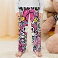 thumbnail image 2 of Kuromi And My Melody Pajamas Pants Soft Elastic Waist PJ Bottoms Comfy Lounge Long Pants, 2 of 7