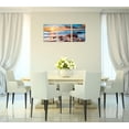 thumbnail image 3 of 3-Piece Blue Beach Canvas Wall Art Set, Sunset Ocean Waves Seascape Prints, Framed & Ready to Hang Decor for Living Room Bedroom Bathroom, 3 of 6