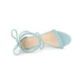 thumbnail image 4 of BLISSFUL STEP Women's Woven Braided Heel Lace Up Clear Block Heel Sandals Sky Blue (Size 7), 4 of 6