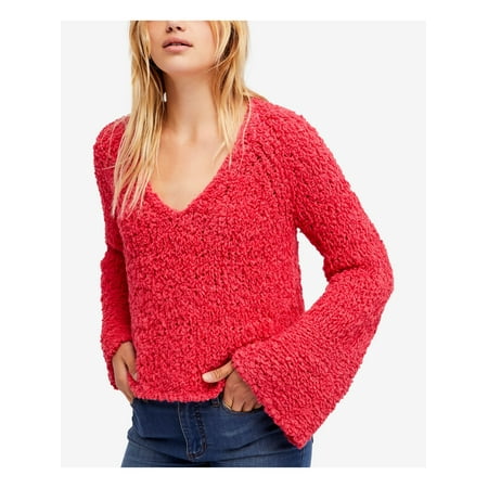 Free People Womens Sand Duene Knit Sweater, Pink, Medium