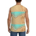thumbnail image 4 of Lsque Beach Footprint Print Men's Cotton Blend Sleeveless Muscle Shirts (S-3XL)- Moisture Wicking, Odor Protection, UPF 30+,X-Large, 4 of 8