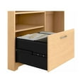 thumbnail image 6 of Cabot Modern Corner Desk with Hutch, includes File Drawer and Storage Shelves in Natural Maple, 6 of 8