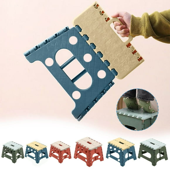 Xihbxyly Taburete Plegable Portátil, Diseño Compacto y Resistente, Asa Oculta para Facilitar Su Transporte, Material Plástico Grueso, Ahorra Espacio, Uso Doméstico o Exterior, Tamaño Pequeño (23 X 18