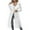 White, variant on Baberdicy Plus Size Coat Womens Daily Sun Protection Clothing Every Wearing Sheer Mesh Long Sleeve Buttoned Coat with Belt Winter Coats for Women White 2Xl