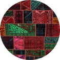 thumbnail image 1 of Ahgly Company Machine Washable Indoor Round Abstract Dark Brown Area Rugs, 7' Round, 1 of 7