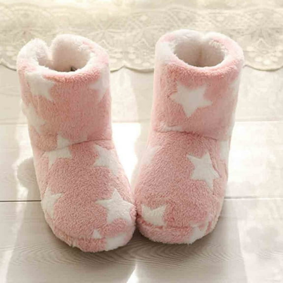 Wavsuf Winter Boots for Women on Flock Thermal with Fuzz Fashion Mid Calf Pink Shoes Size 36