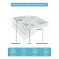 thumbnail image 5 of Quilts Twin-XL Size Bedding Set, Turquoise Coastal Lightweight Quilted Comforter, Summer Beach Coral Sea Turtle Starfish Reversible Bedspread Coverlet with Pillow Covers for All Season, 68" x 98", 5 of 7