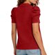 thumbnail image 3 of Camisetas de Manga Corta de Verano para Mujeres Moda Pullover de Color Sólido Botón de Solapa Botón Extraíble Camisetas de Manga Corta de Verano de las Mujeres, 3 of 5