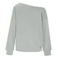 thumbnail image 4 of KyCheLot Women's Off Shoulder Sweatshirt Casual Long Sleeve Oversized Pullover Going Out Tops, 4 of 6