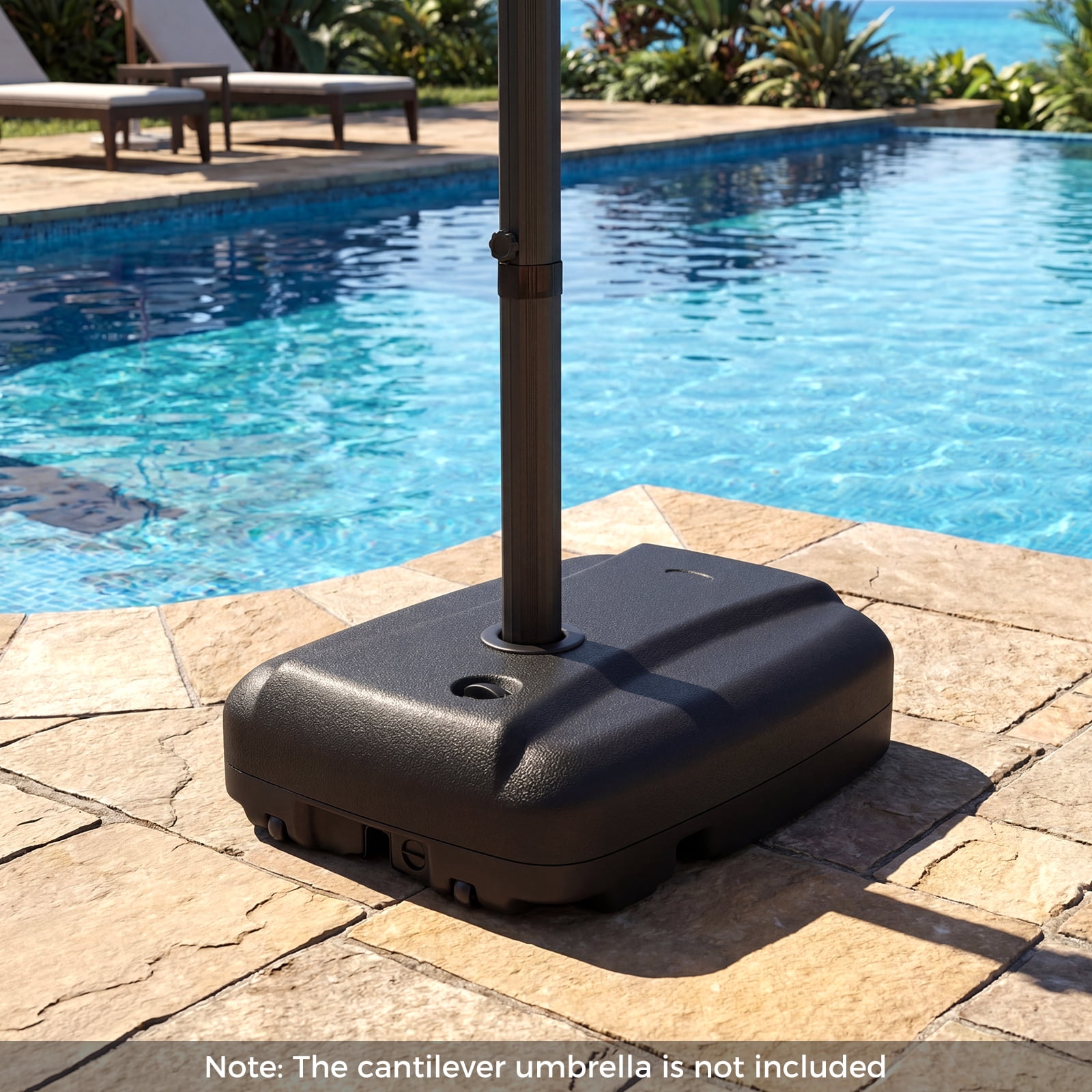 Costway 220 LBS Cantilever Umbrella Base, Water & Sand Filled Umbrella Weighted Stand
