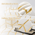 thumbnail image 3 of Flymme 7 Pieces White Comforter Set King Size Geometric Bed in a Bag Gold Foil Print Bed Set with Sheets Luxury Geometric Bedding Sets for Women Men, 3 of 8