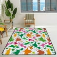 thumbnail image 2 of Crawling Indoor Carpet Play Mat Tropical Leaves and Flowers Dinosaurs for Living Room Bedroom Educational Nursery Floor Mat Area Rug 80x58inch, 2 of 6