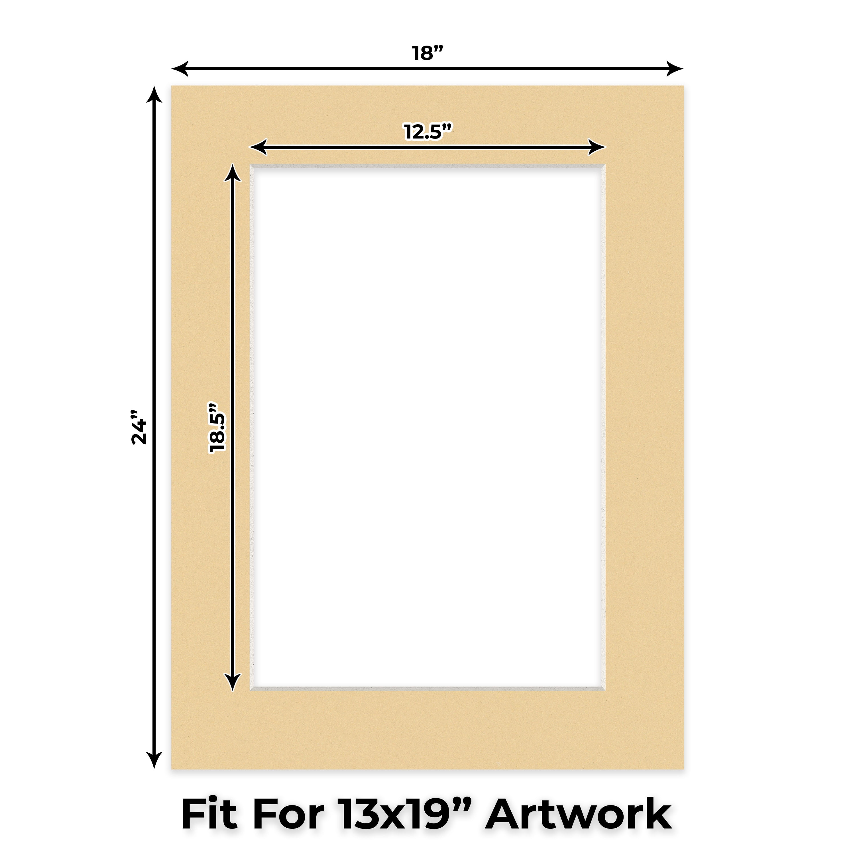 Beige Picture Frame Mat for 18x24 Frames - Fits 13x19 Photos - 25 Mats