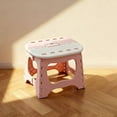 thumbnail image 5 of 200lbs Weight Capacity  Folding Stool with Handle, Portable Seat for Outdoor Dining Bedroom Bathroom Kitchen Living Room, Space-Saving Foldable Design(pink small), 5 of 8