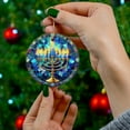 thumbnail image 2 of YiJuHui 5pcs Hanukkah Ornament Jewish Holiday Decor Stained Glass Suncatcher Effect Elegant Keepsake for Tree Window Car Hanging Festive Gift, 2 of 4
