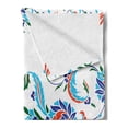 thumbnail image 2 of Ethnic Soft Flannel Fleece Throw Blanket, Old Turkish Ceramic Style with Tulips Vintage Ottoman Heritage Image Print, Cozy Plush for Indoor and Outdoor Use, 70" x 90", Blue Red, by Ambesonne, 2 of 5