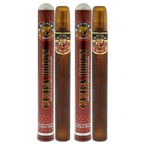 Cuba Brown de Cuba para hombres - EDT en spray de 1,17 oz - Paquete de 2 Cuba Cuba Aerosol EDT 1.17 oz