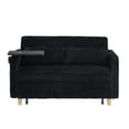 thumbnail image 6 of Black Corduroy Pull-Out Sofa with Movable Tabletop & USB Ports, Dual Function for Living Room & Bedroom, 6 of 12