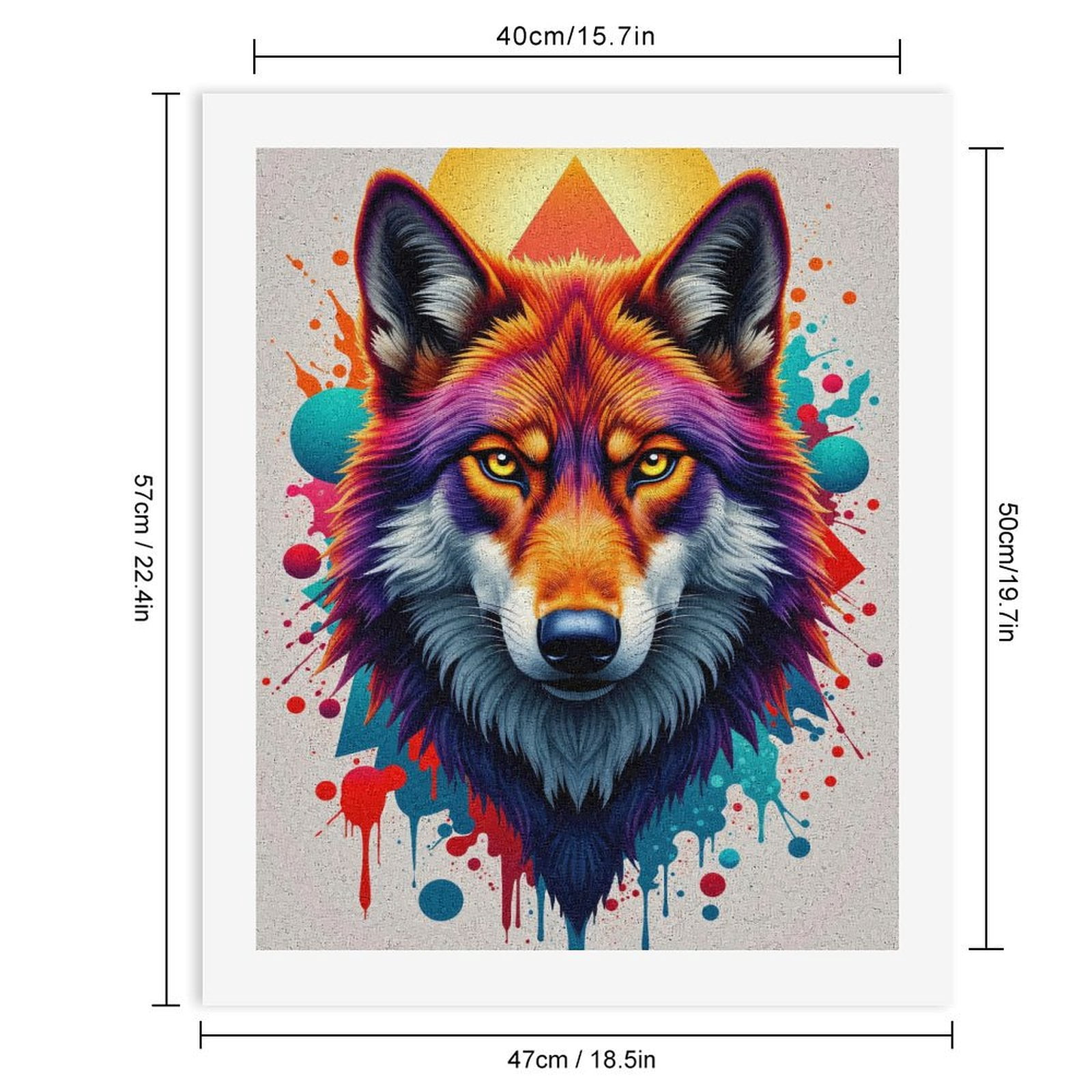 Paint By Numbers Kit for Adults Beginner - DIY Vibrant Wolf Art Splash Canvas Painting Kits for Adults, Frameless Paint By Number for Adults for Home Wall Decor 16x20 Inch