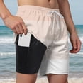 thumbnail image 2 of KPOPLK Mens Swim Trunks 5" Quick Dry Stretch Swim Shorts Mesh Lining Bathing Suits Swimwear Beach Shorts with Pockets(Beige,XS), 2 of 9