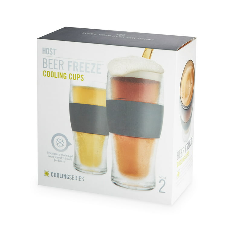 Host FREEZE Beer Glasses, Frozen Beer Mugs, Freezable Pint Glass Set,  Insulated Beer Glass to Keep Your Drinks Cold, Double Walled Insulated  Glasses, Tumbler for Iced Coffee, 16oz, Set of 2, Wood