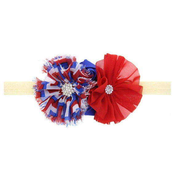 OAVQHLG3B 4th of July Baby Headband,Flower America Flag Headband,independence Day Headwear Hairband Fourth of July Accessories