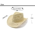 thumbnail image 6 of Cowboy Hats for Women Sun Hat Straw Hat Breathable Cowgirl Unisex Beach Men's Hats & Caps Black, 6 of 9