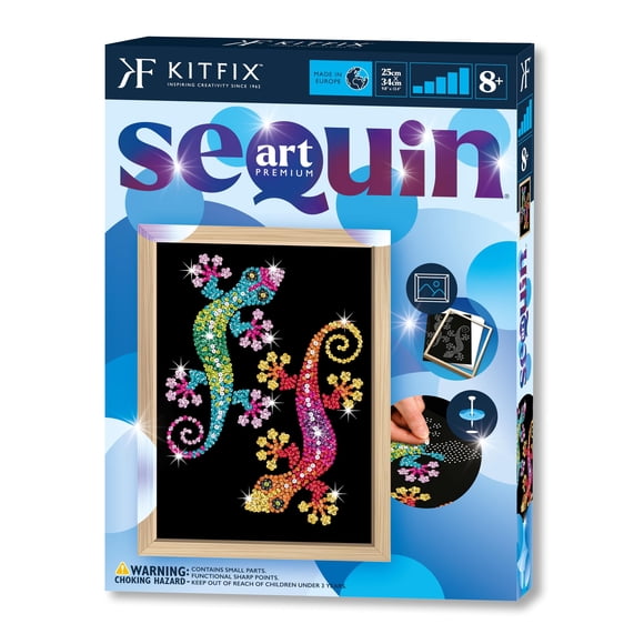 Kit de manualidades Kitfix Sequin Art Geckos 27 x 36 cm azul