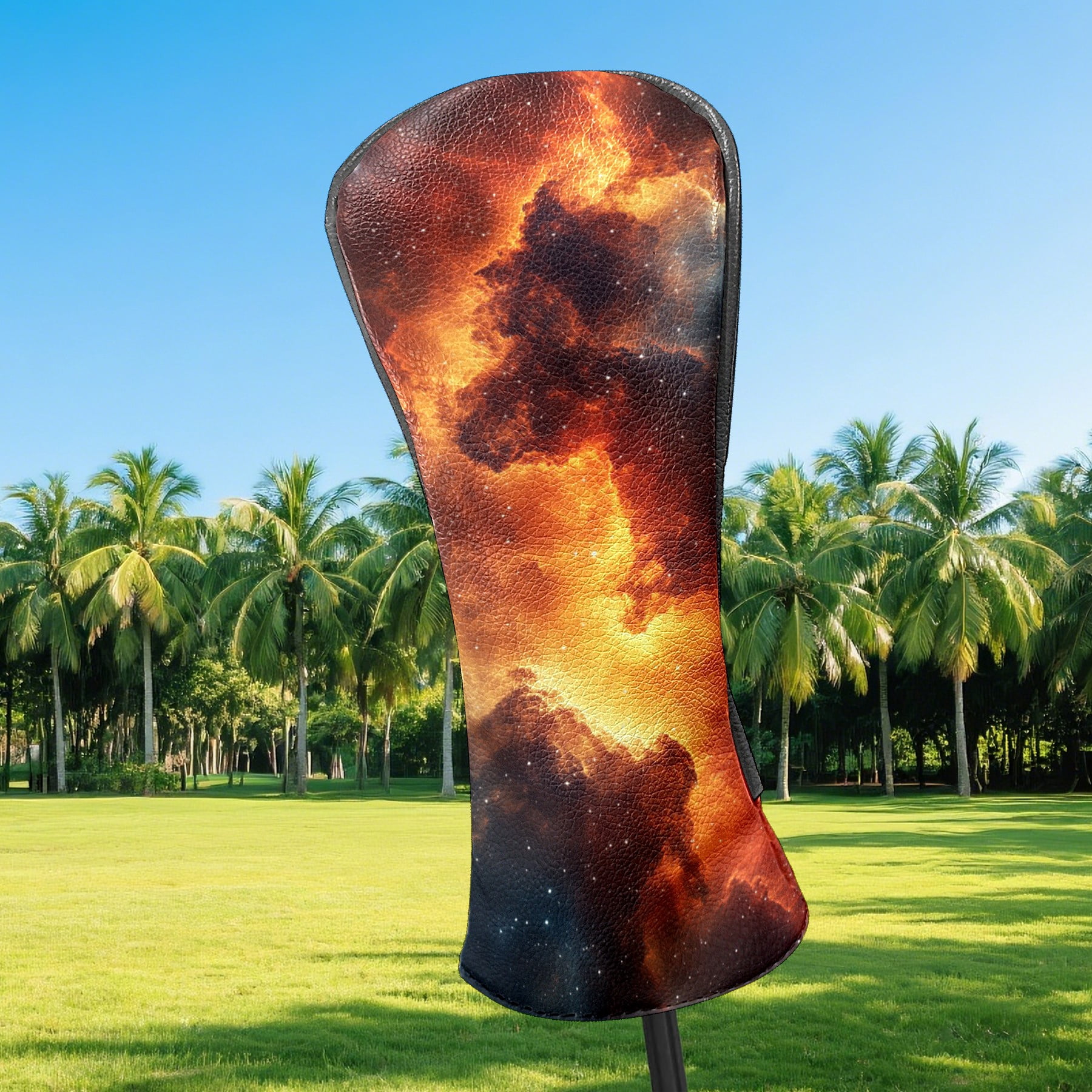 Golf Club Covers PU Leather Waterproof Head Covers for Fairway Woods Hybrids Wonderful Nebula