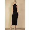 thumbnail image 5 of Ribbed Mock Neck Slit Bodycon Dress, 5 of 8