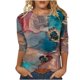 thumbnail image 1 of Camisas Para Mujer, Cuello Redondo, Camisetas Casuales, Camiseta Estampada A La Moda, Blusa de Manga 3/4 de Longitud Media Odeerbi ODB123685, 1 of 5
