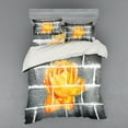 thumbnail image 2 of Ambesonne Grey Bedding Set 3 Pcs, Warm Rose Brick Wall, Twin, Grey Orange, 2 of 3
