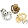 thumbnail image 3 of 2pcs Ball Post Solid Brass Wallet Chain Connector D-Ring Screwback Concho Leather Craft Accessories DHBP (Small, Silver), 3 of 4