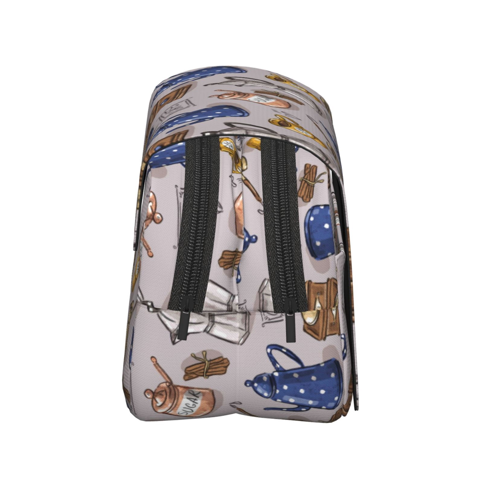 Rateoe Antique Vintage Teapot Coffee Grinder Pattern Double Clamshell Pen Case, Storage Organizer with Two Zipper Compartments– Holds Up to 50 Pencils & Pens
