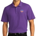 thumbnail image 1 of Mens Patriotic Heart Patch Short Sleeve Polo Shirt, Extra-Small Purple, 1 of 5