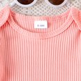 thumbnail image 6 of Hiijoy Infant Girls Summer Outfits Ruffle Short Sleeve Ribbed Romper Bow Print Overall Shorts, Sizes 9-12M, 6 of 8