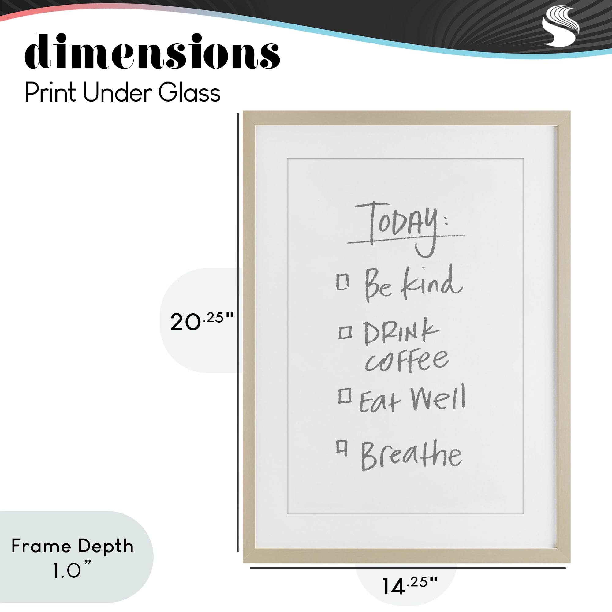 Stupell Industries Simple Today's Checklist Birch Framed Print Under Glass, design by SD Graphics Studio