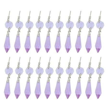 

1 Package of DIY Beautiful Crystal Chandelier Glass Crystal Pendants Beads Prisms Pendants(Purple)
