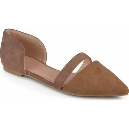 Brinley Co. Womens Pointed Toe Faux Suede Flats