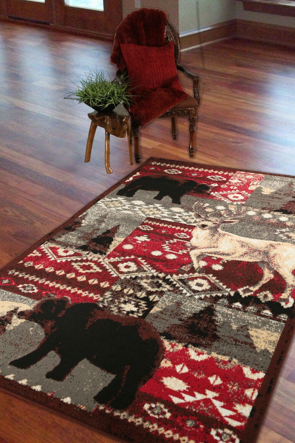 Furnish My Place Wildlife Accent Rug 3 ft. 6 in. x 5 ft. 6 in