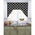 thumbnail image 2 of Black Morocco Kitchen Swag Valances for Windows, Boho Modern Minimalist Abstract Geometric Swag Valances Curtains for Living Room, Rod Pocket Window Treatments for Bathroom, Bedroom, Cafe, 56"x36", 2 of 6