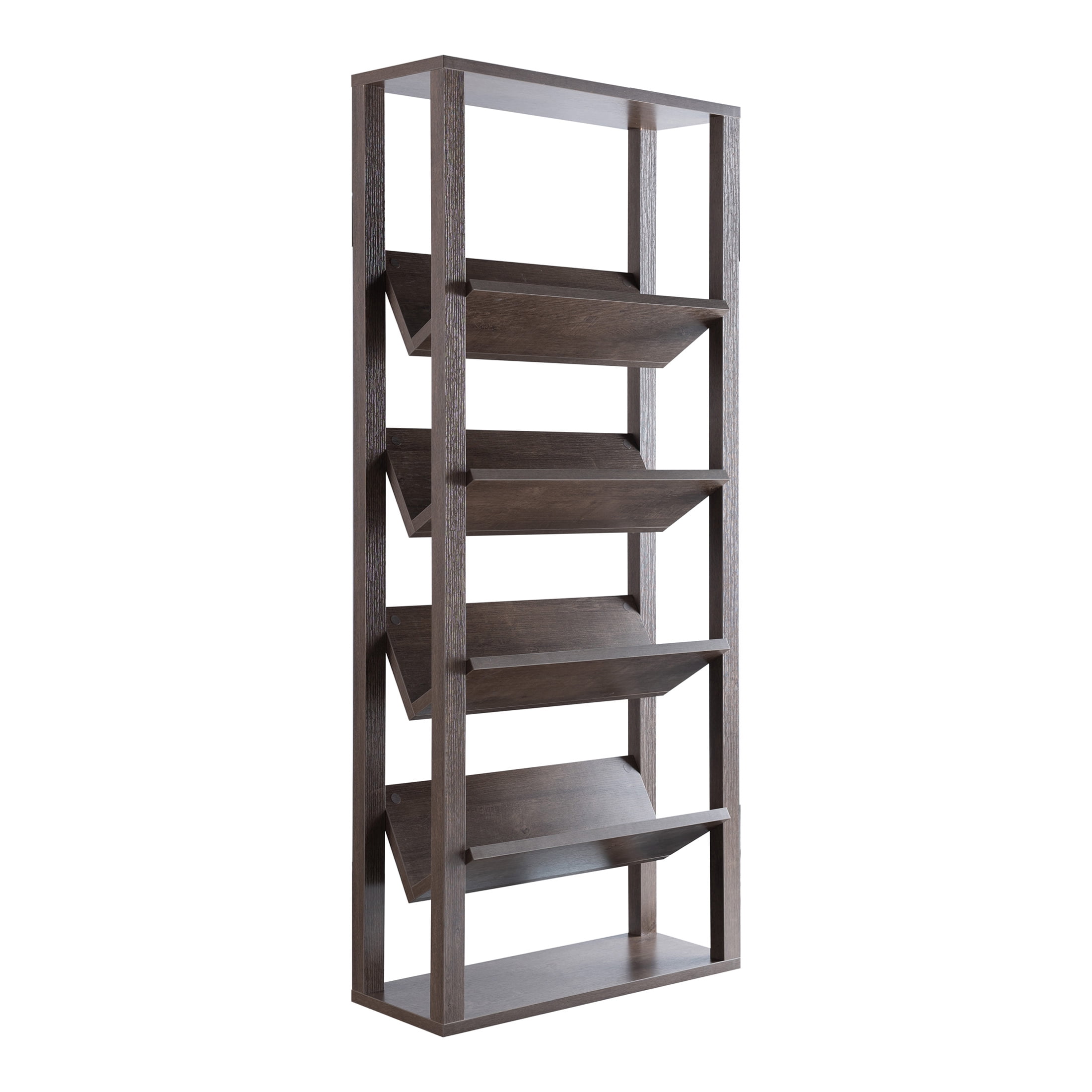 Furniture of America Rubus 4-Shelf Etagere Bookcase, Walnut