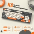 thumbnail image 2 of ATTACK SHARK K8 Wireless Mechanical Keyboard, Trip-Mode BT5.0/2.4G/Wired Gaming Keyboard 100 Keys Hot Swappable Red Switches Gasket RGB Keyboard with Number Pad for PC Gamers/Mac/Windows, 2 of 7