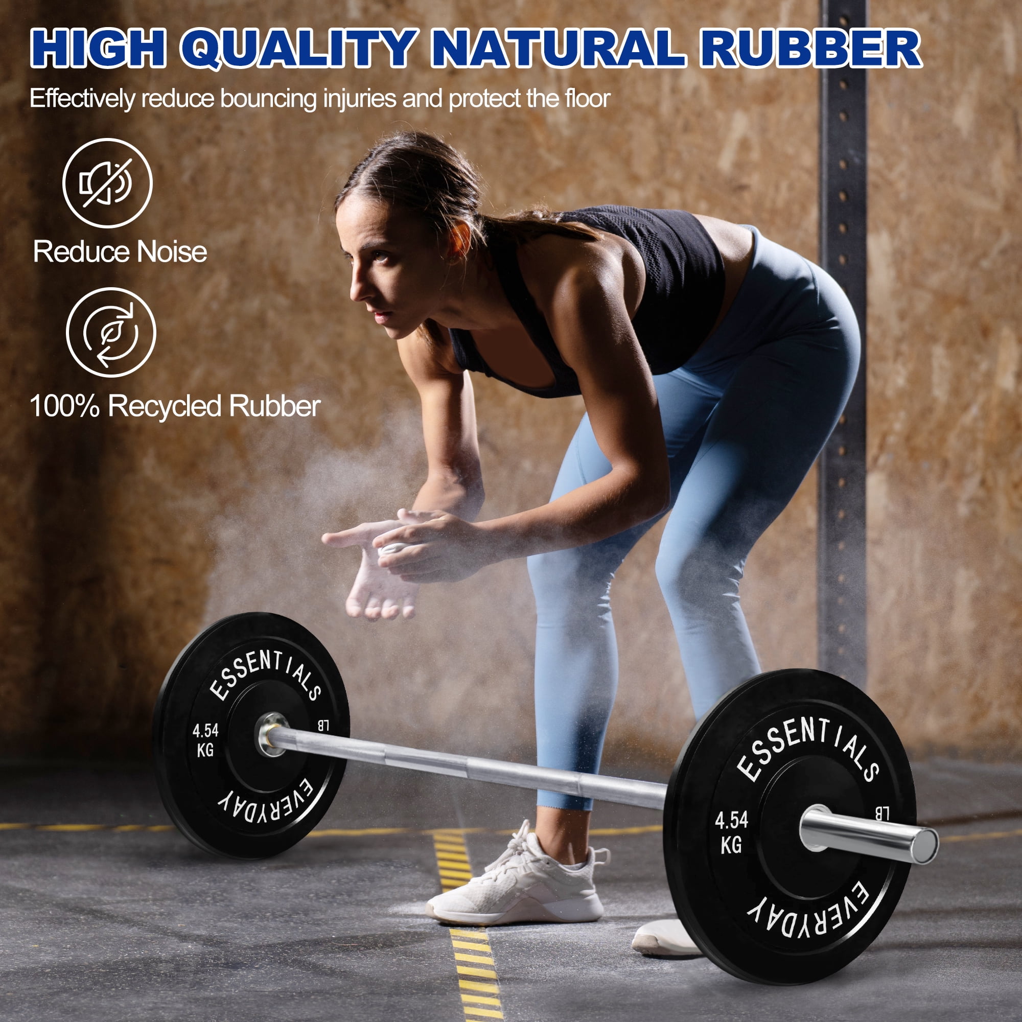(3 pack) BalanceFrom Olympic Bumper Plate Weight Plate, 10 lbs Pair Black